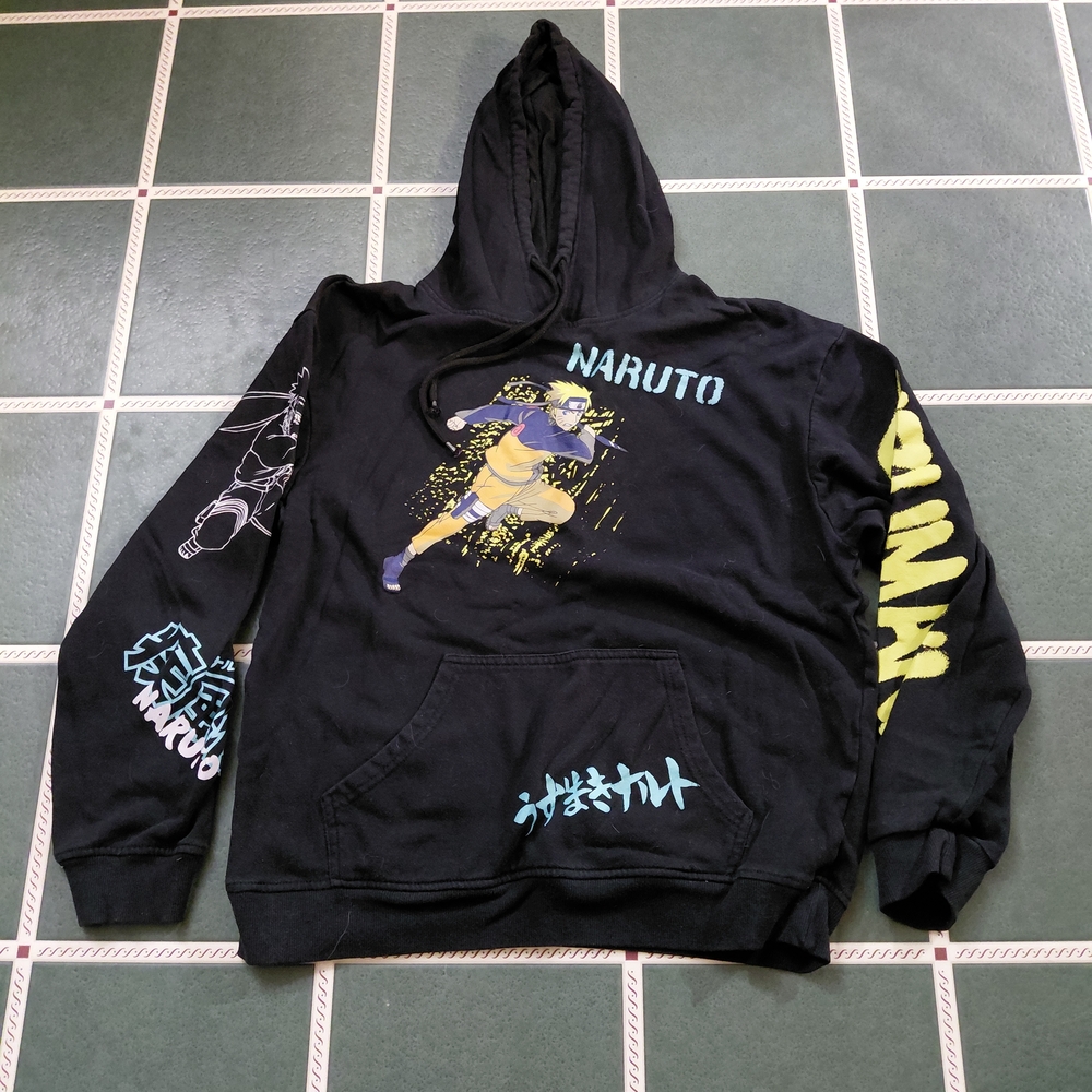 Naruto Graphic Crewneck Hoodie - Black